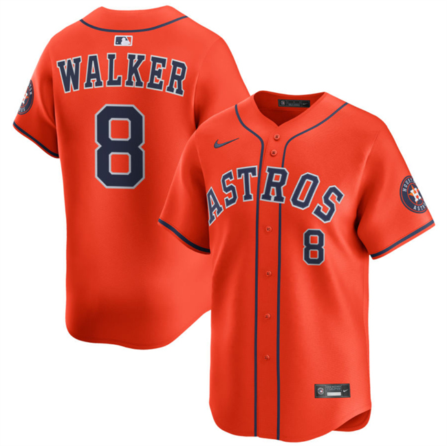 Men's Houston Astros #8 Christian Walker Orange 2025 Alternate Limited Stitched Baseball Jersey